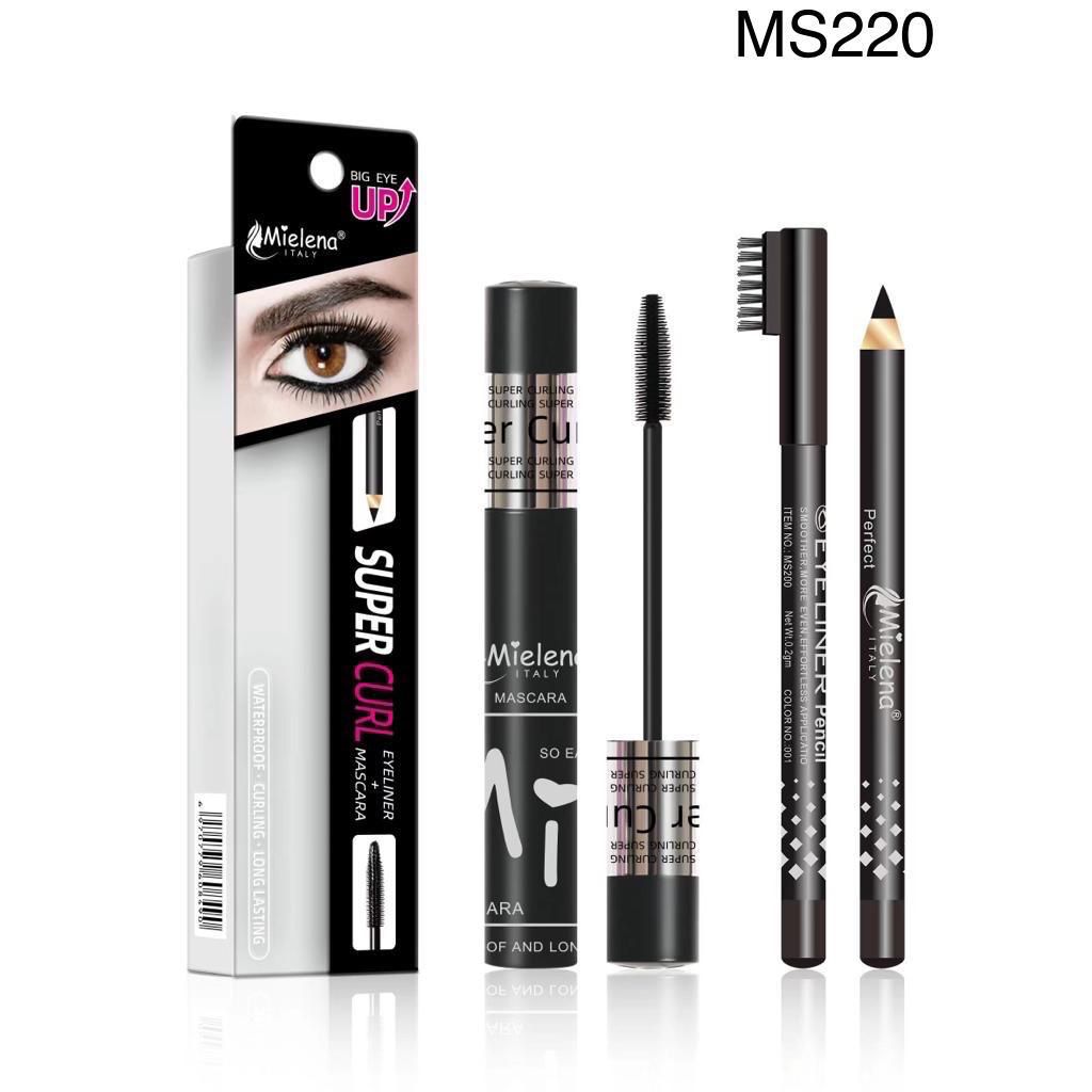 Mielena Italy 2In1 Mascara + Eyeliner Pencil Combo Waterproof Long Lasting