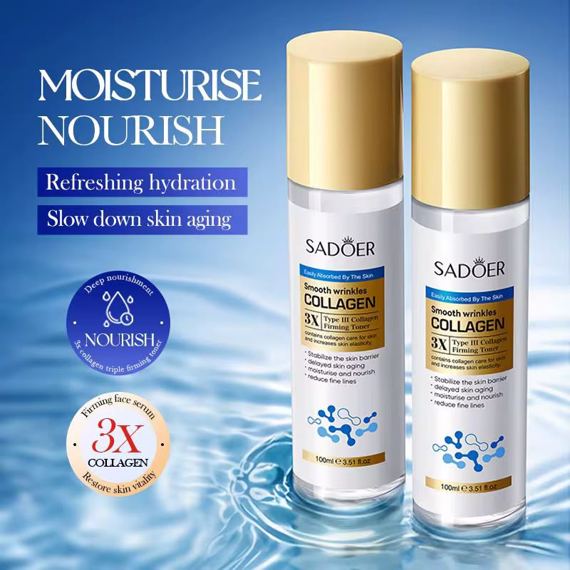 Sadoer III Collagen Wrinkle Firming Toner Hydrates and Moisturizes Refreshing Hydration Fading Soft Smooth Skin