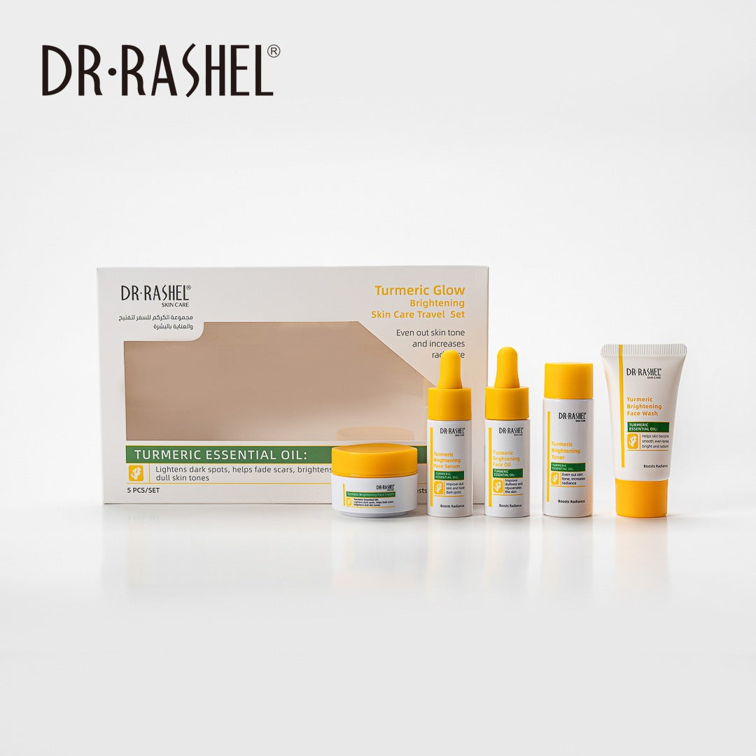 Dr Rashel Turmeric Glow Brightening Skin Care Travel Box 5 Piece Set