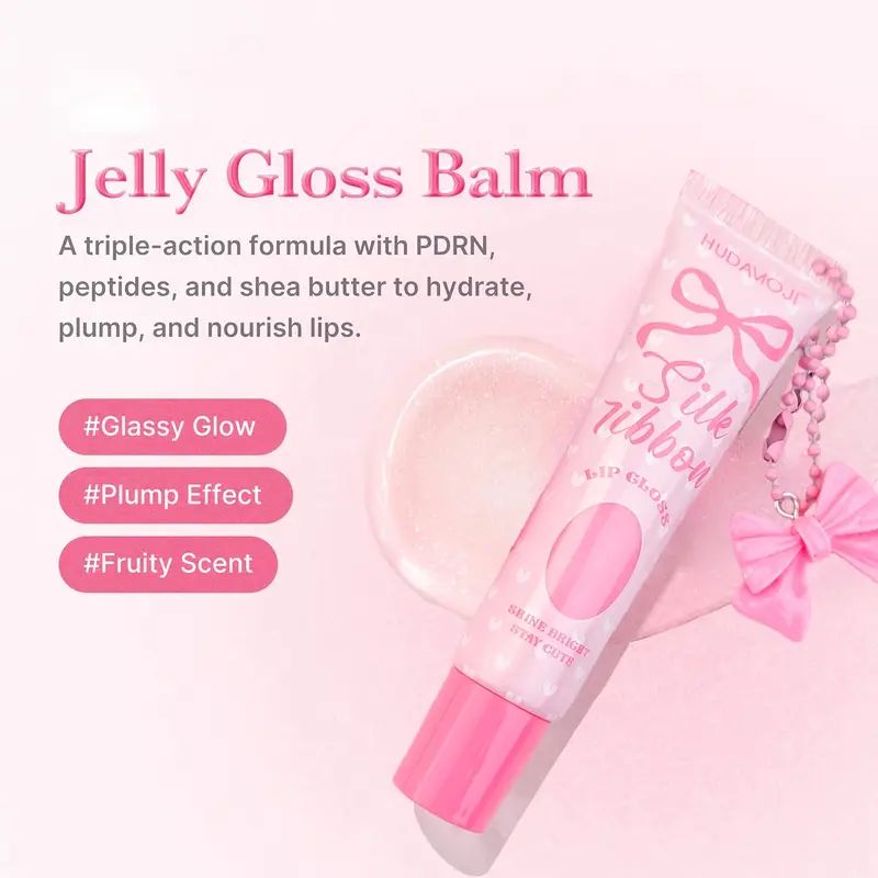Hudamoji Silk Ribbon Jelly Lip Gloss 6Pcs Set