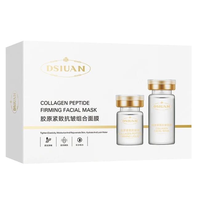 DSIUAN Collagen Peptide Anti Wrinkle Combination Mask Collagen Serum Ampoule Serum Set
