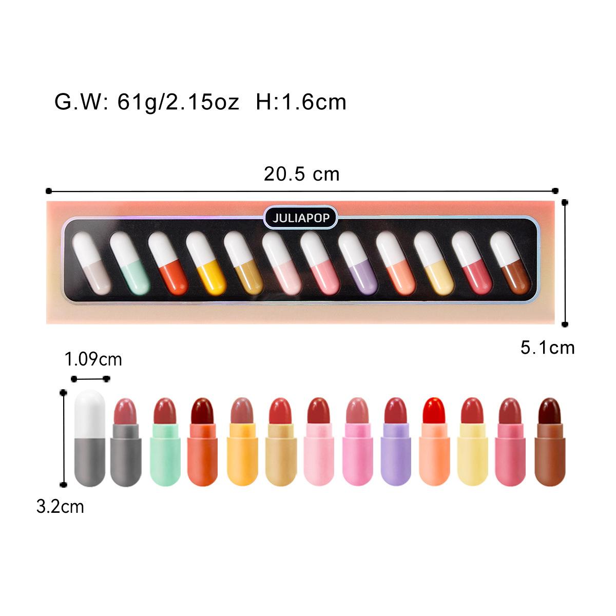 Juliapop 12 Pcs Capsule Lipstick Set
