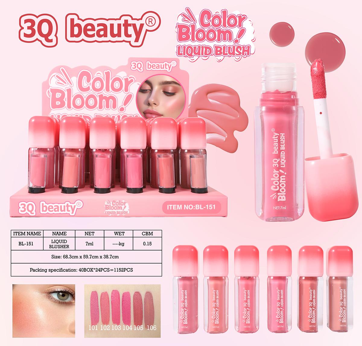 3Q Color Bloom Liquid Blush Pack of 6