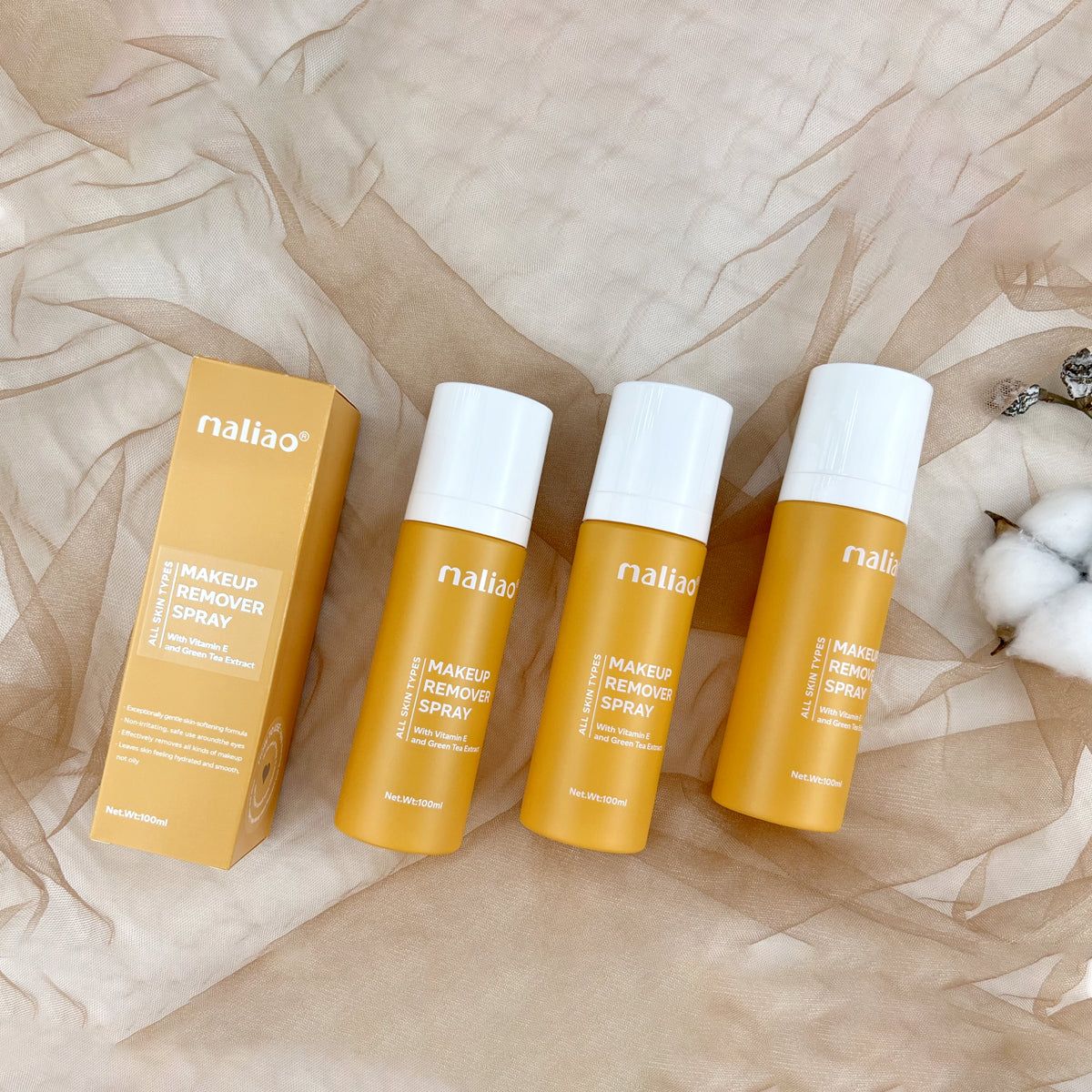 Maliao Makeup Remover Spray - Refresh & Nourish with Vitamin E and Green Tea Extract