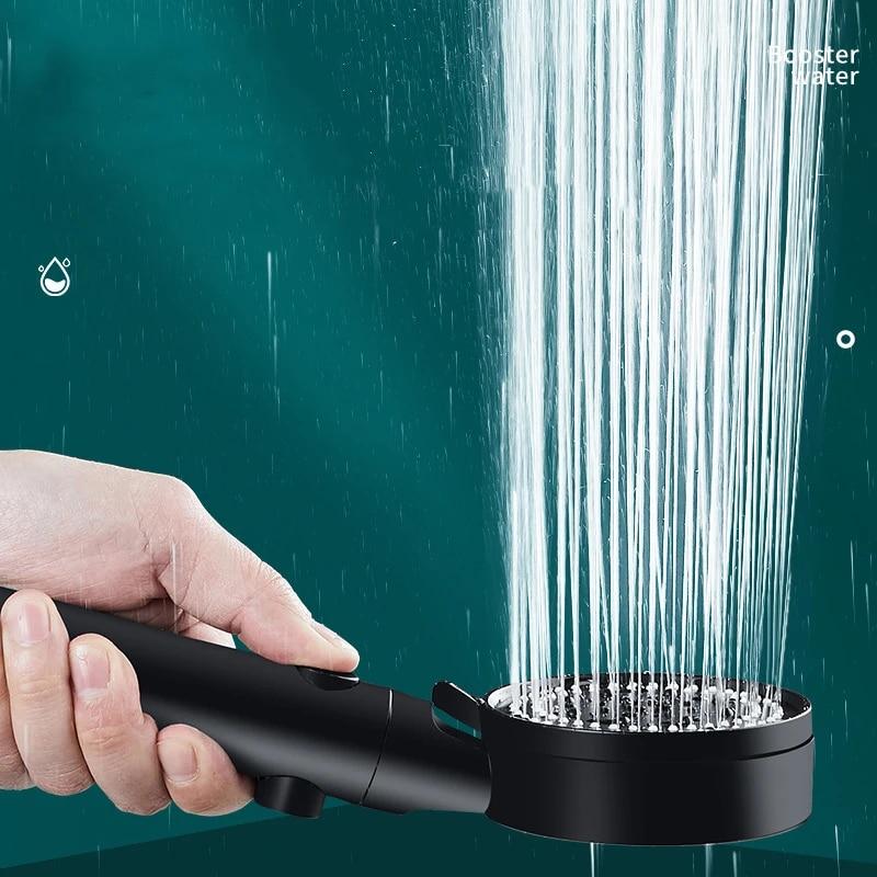 Multifunction 3 Mode Adjustable High Pressure Shower One-key Stop Water Massage Shower Head Water Saving Nozzle