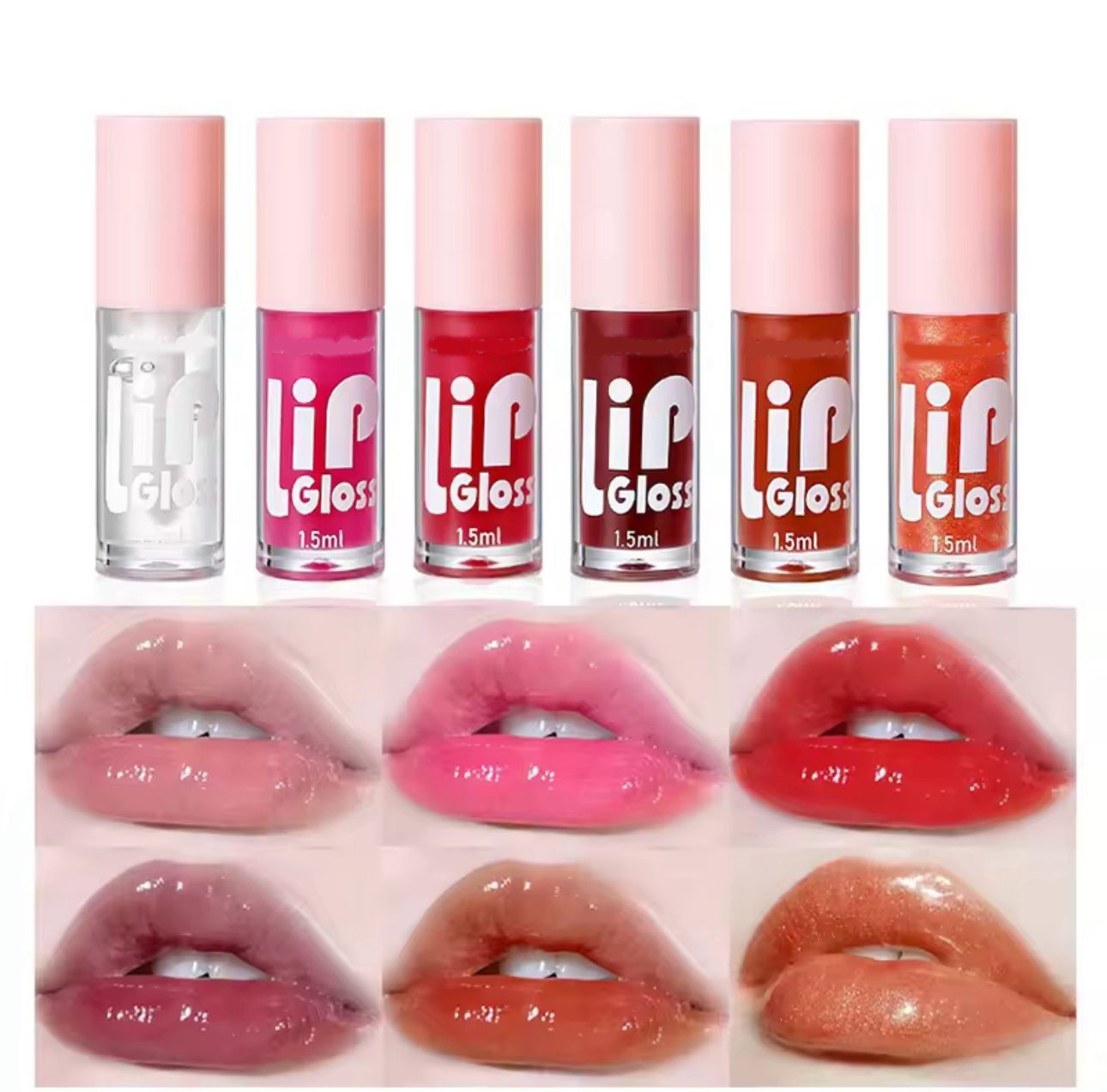 Huxia Beauty Crystal Clear Soft And Moisturizing Lip Oil 6pcs Lip Gloss Set