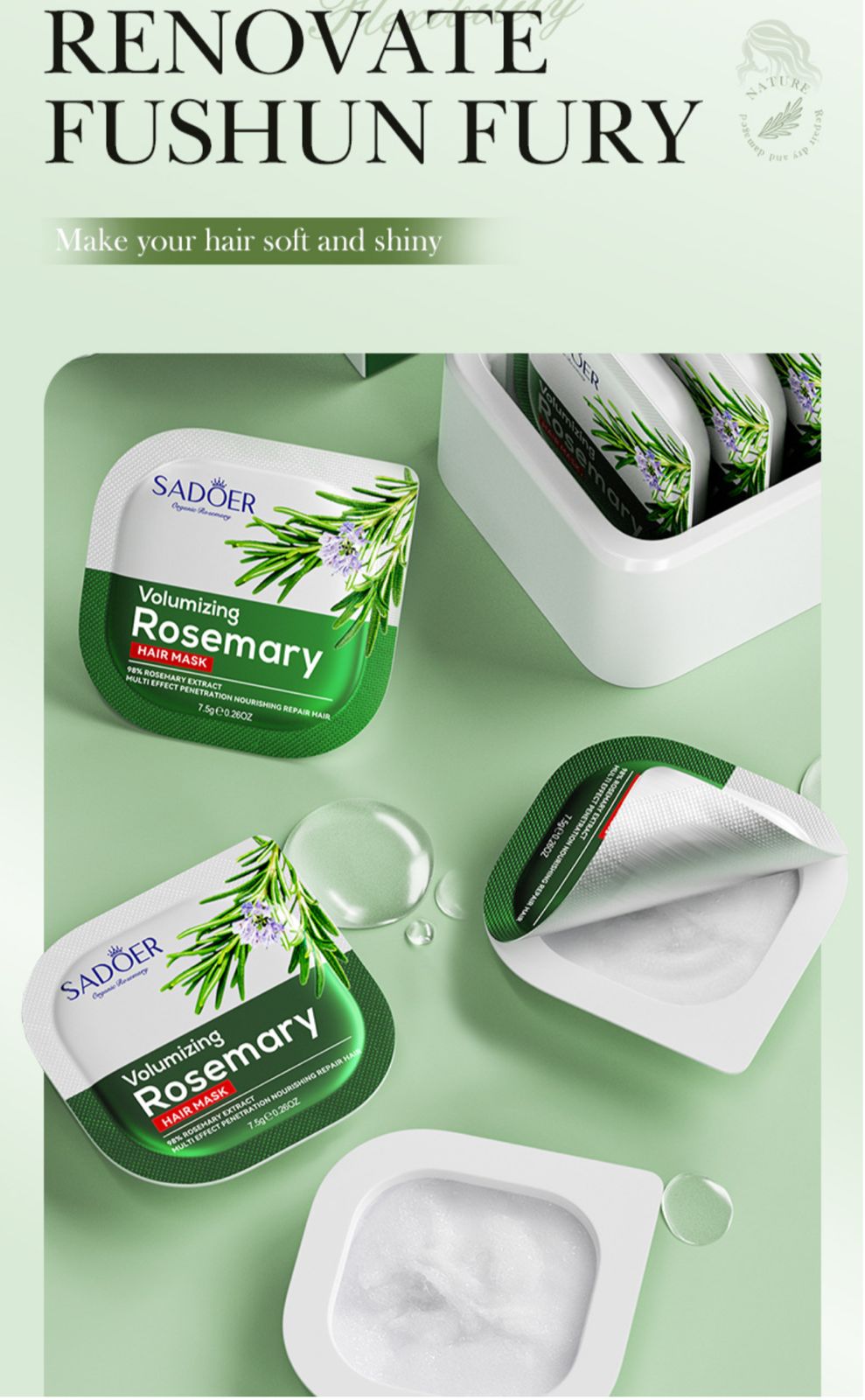 Sadoer Volumizing Rosemary Hair Mask 8pcs