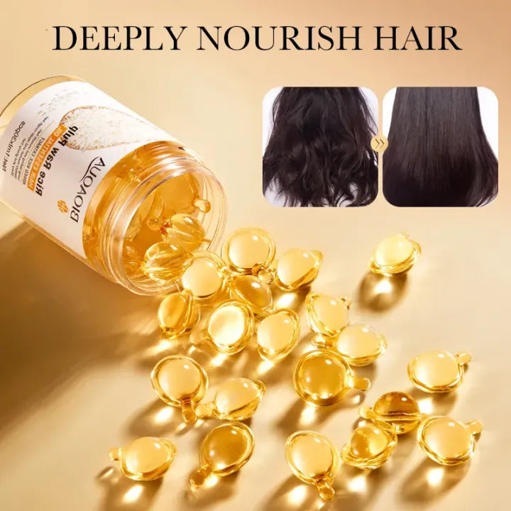 Bioaqua Rice Raw Pulp Hair Oil 30 Capsules