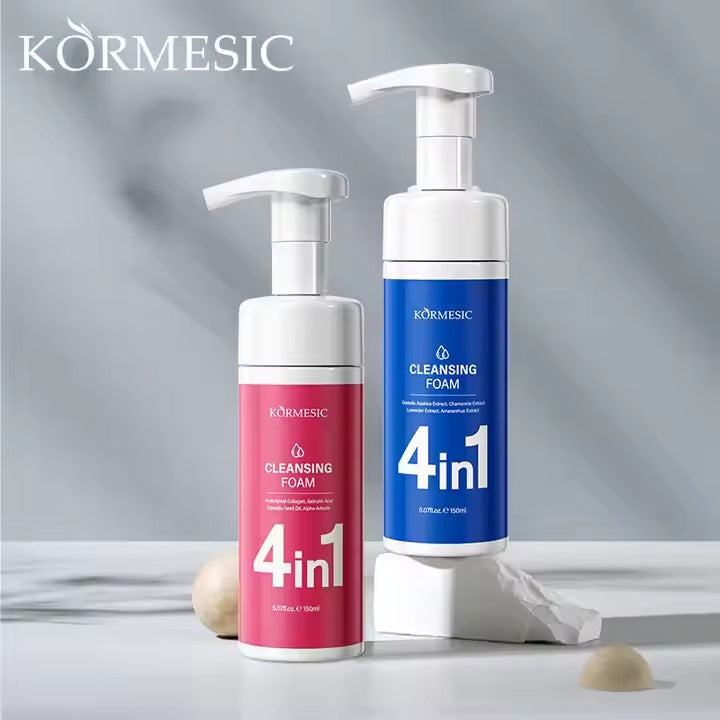 KORMESIC 4in1 Cleanser Blue Pink Mousse for Facial Wash Moisturizer Organic Supply Reduce 150ml