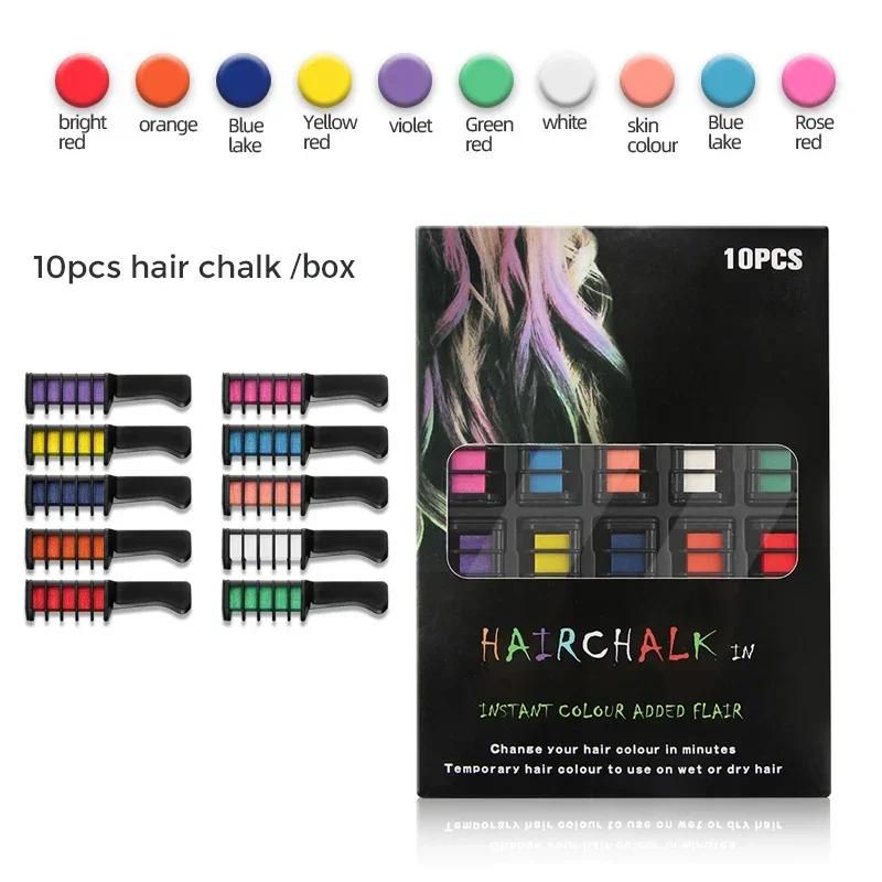 Temporary Colorful Hair Comb 10pcs Box