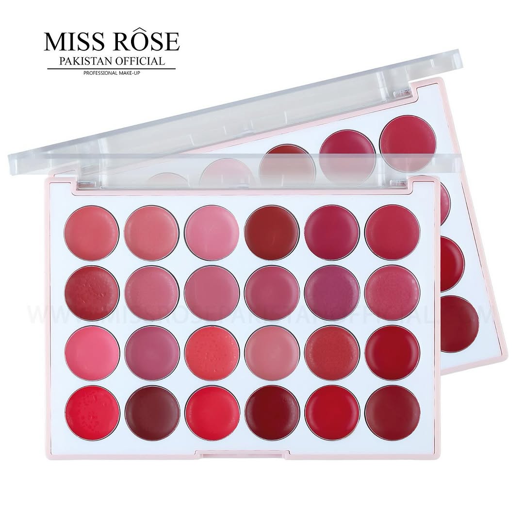 Miss Rose 24-Color All-Round Matte Moisturizing Lipstick Palette