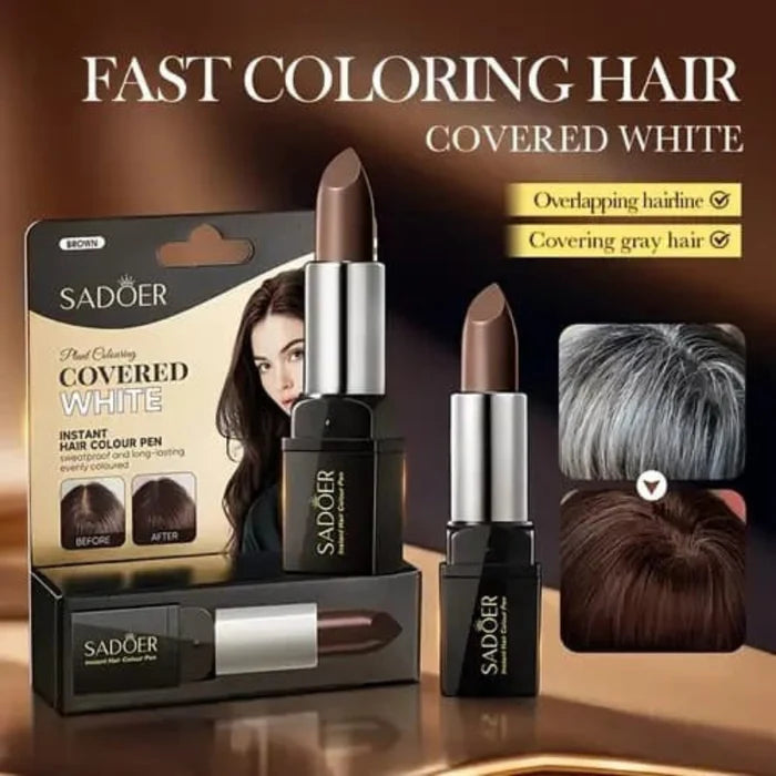 Sadoer Instant Hair Color Pen - Temporary Hair Cover - Brown 3.8g