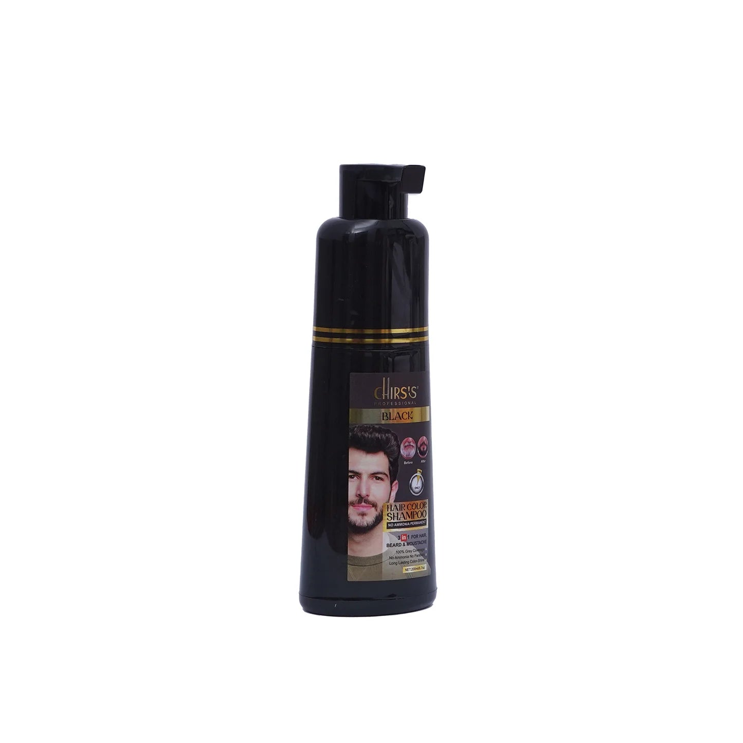 CHIRS'S Professional Hair Color Shampoo With Argan Extract - Black