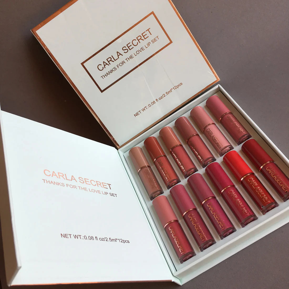 Carla Secret Thanks For The Love Matte Lipgloss 12Pcs Set