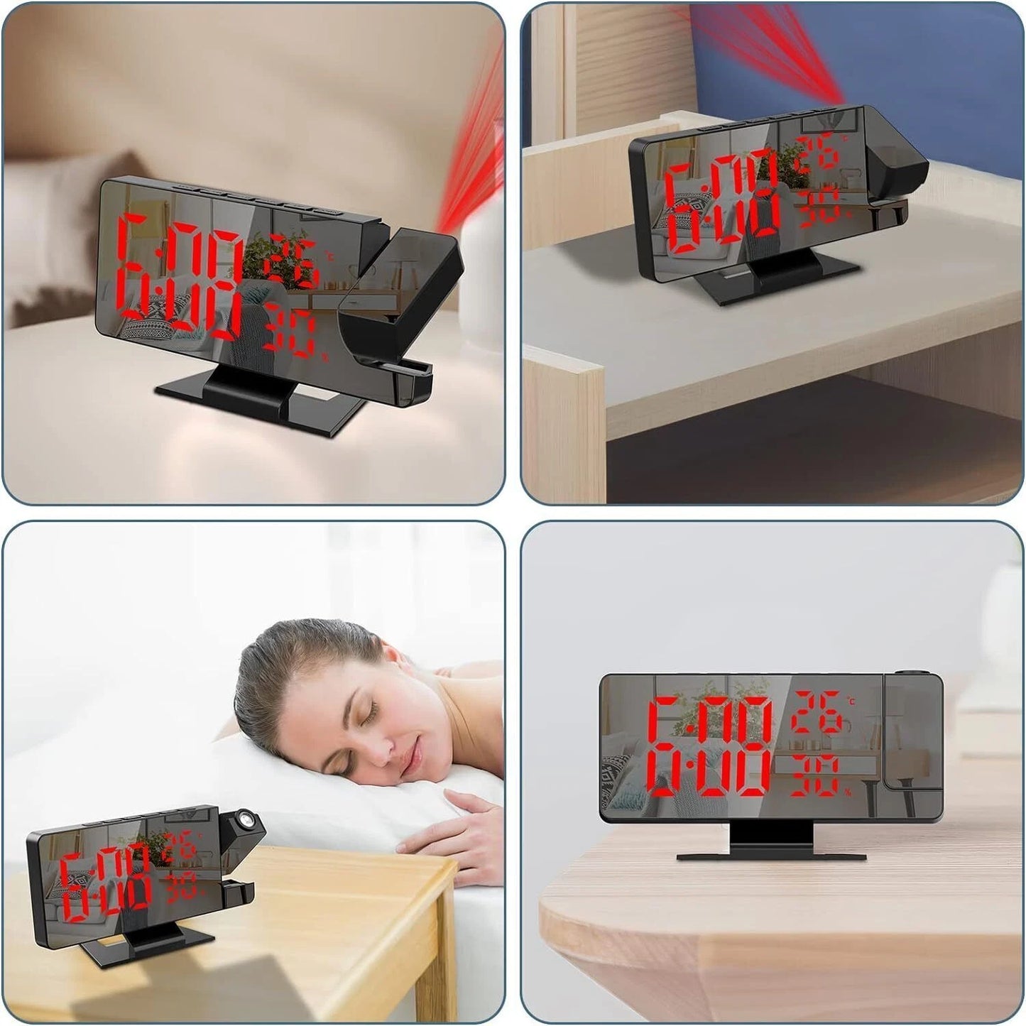 LED Projection Alarm Clock Digital Clock
