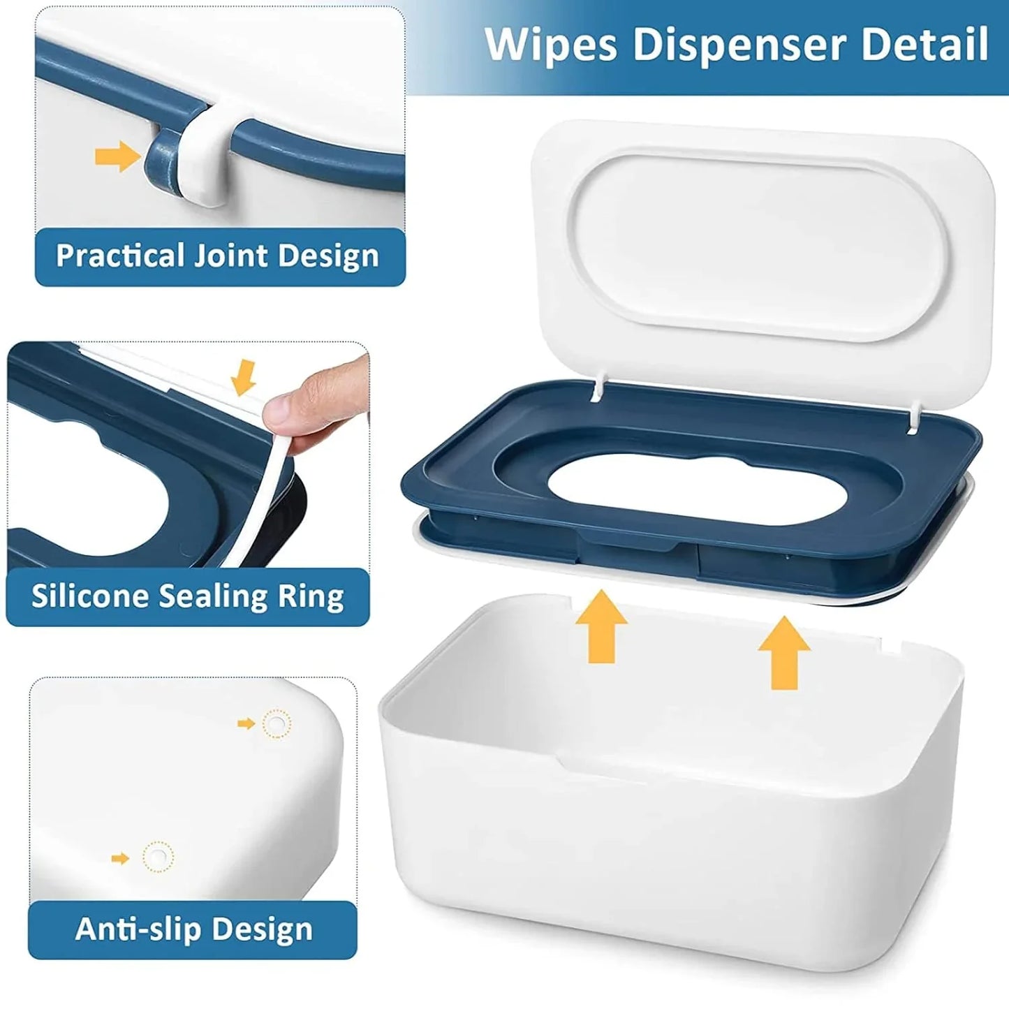 Multifunctional Dustproof Wet Tissue Box Flip Top Storage Box 0860