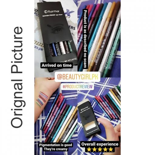 FLORMAR 12 PCS COLORED EYELINER SET (SHARPABLE) & BENEFIT BENETINT CHEEK & LIP STAIN 12.5ML