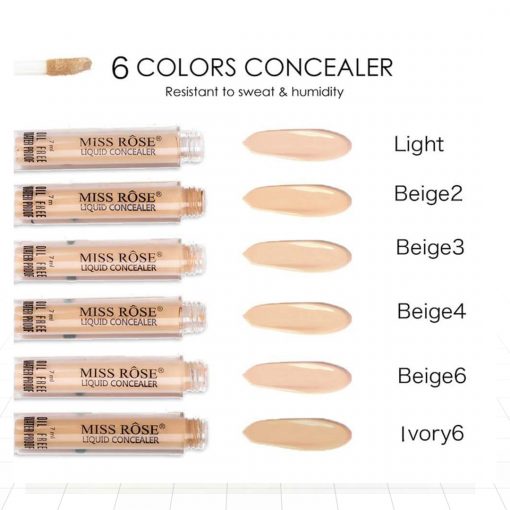 Miss Rose18 Color Glitter Eyeshadow Palette, Matte Foundation Tube, Liquid Concealer, Photo Finish Face Primer & White Eye Liner Pencil