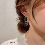 Fashion Jewellery Heart Chain Golden Earring Set