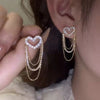 Fashion Jewellery Heart Chain Golden Earring Set