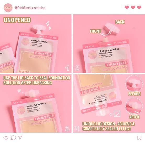 Pink Flash Waterproof Foundation Pouch 6 Shades