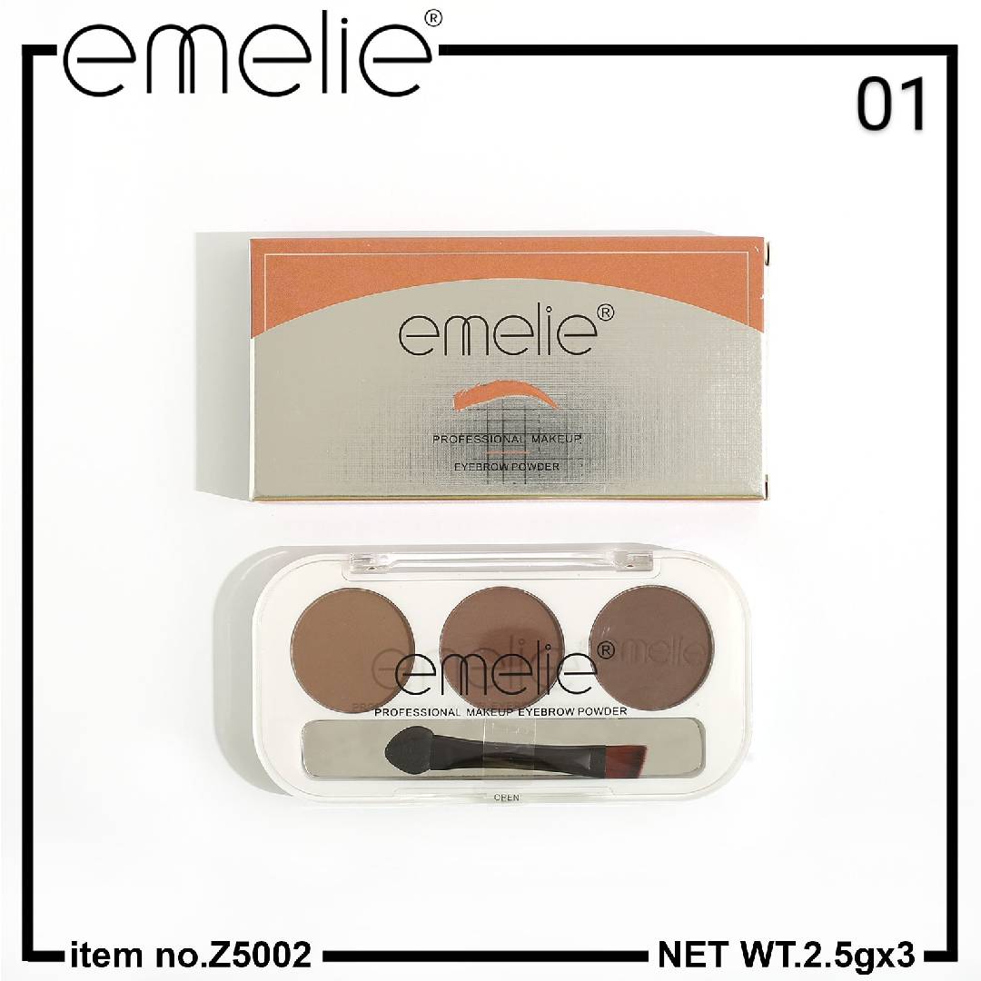 Emelie Professional 3 Color Eyebrow Powder Palette