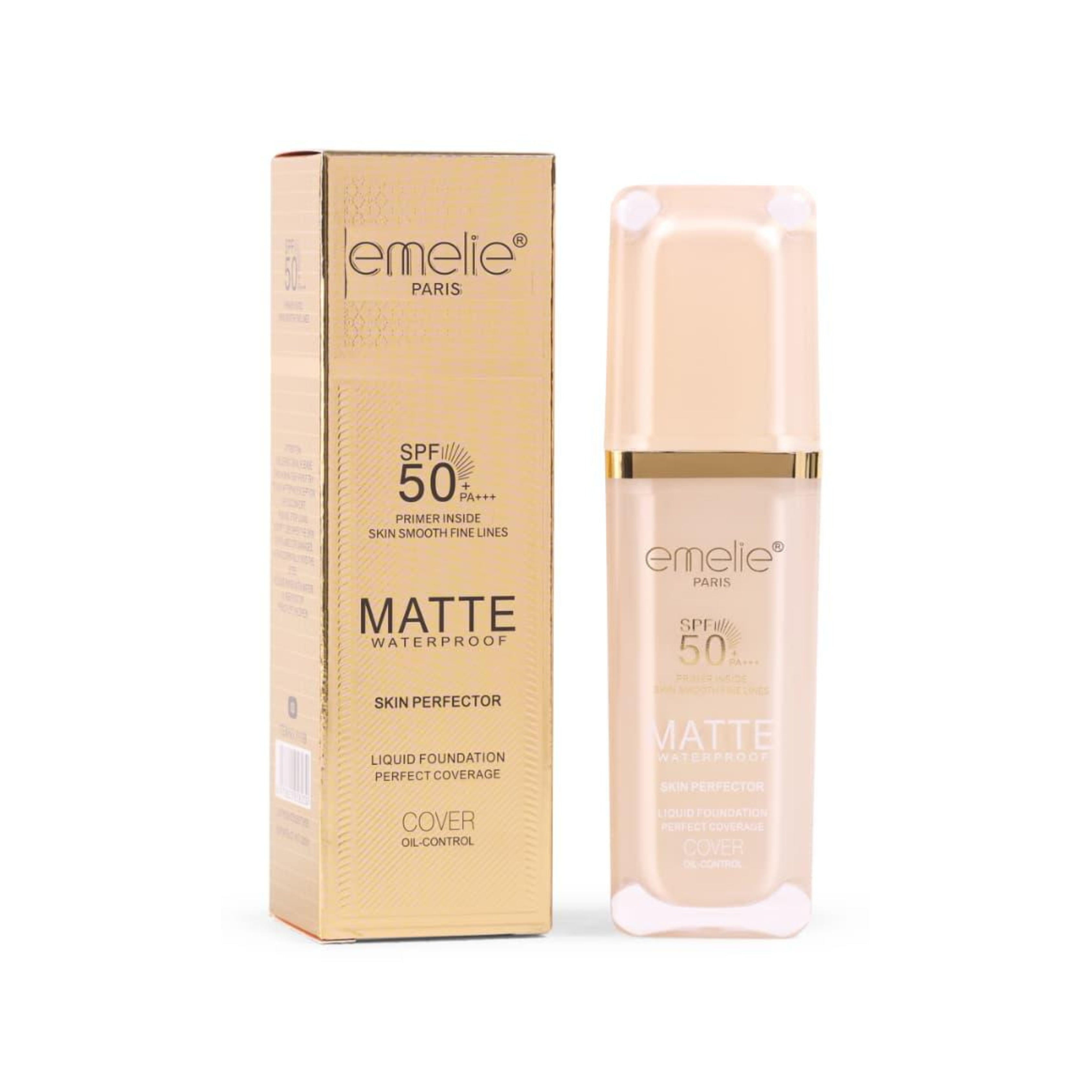 Emelie SPF 50+ Primer Inside Skin Smooth Fine Matte Waterproof Foundation