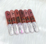 Eccsece 6 Pcs 2in1 Transparent Nude Lip Gloss Set