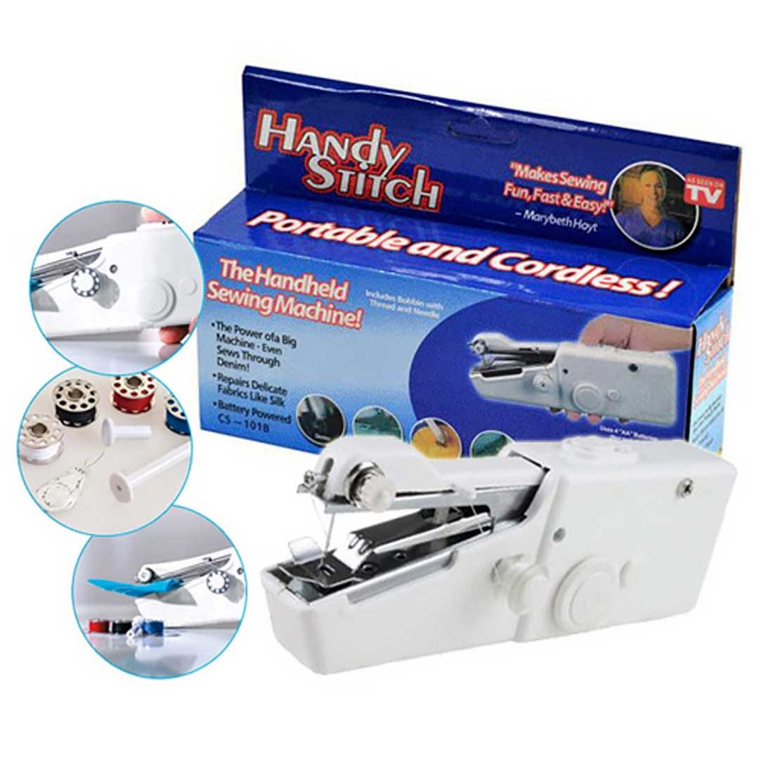 Quick Handy Stitch Mini Cordless Handheld Electric Sewing Machine ...