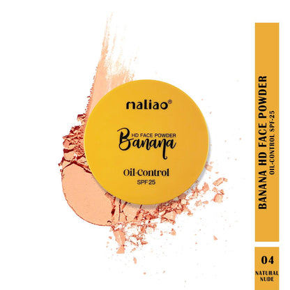 Maliao Banana 2in1 Oil-Control SPF25 HD Face Powder Compact - Matte Finish