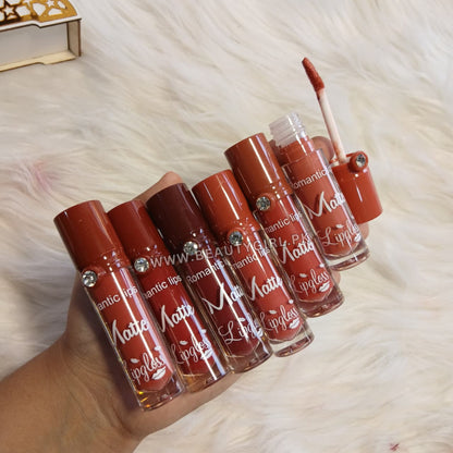 Romantic Lips Diamond Matte Lipgloss Pack of 6