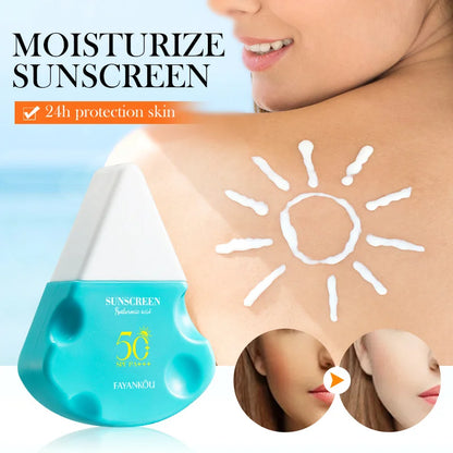 Fayankou Sunscreen SPF 50+++ with Hyaluronic Acid  24H Hydration UV Protection Non Greasy Lightweight Moisturizing  Isolation Body Sun Screen Cream 30g