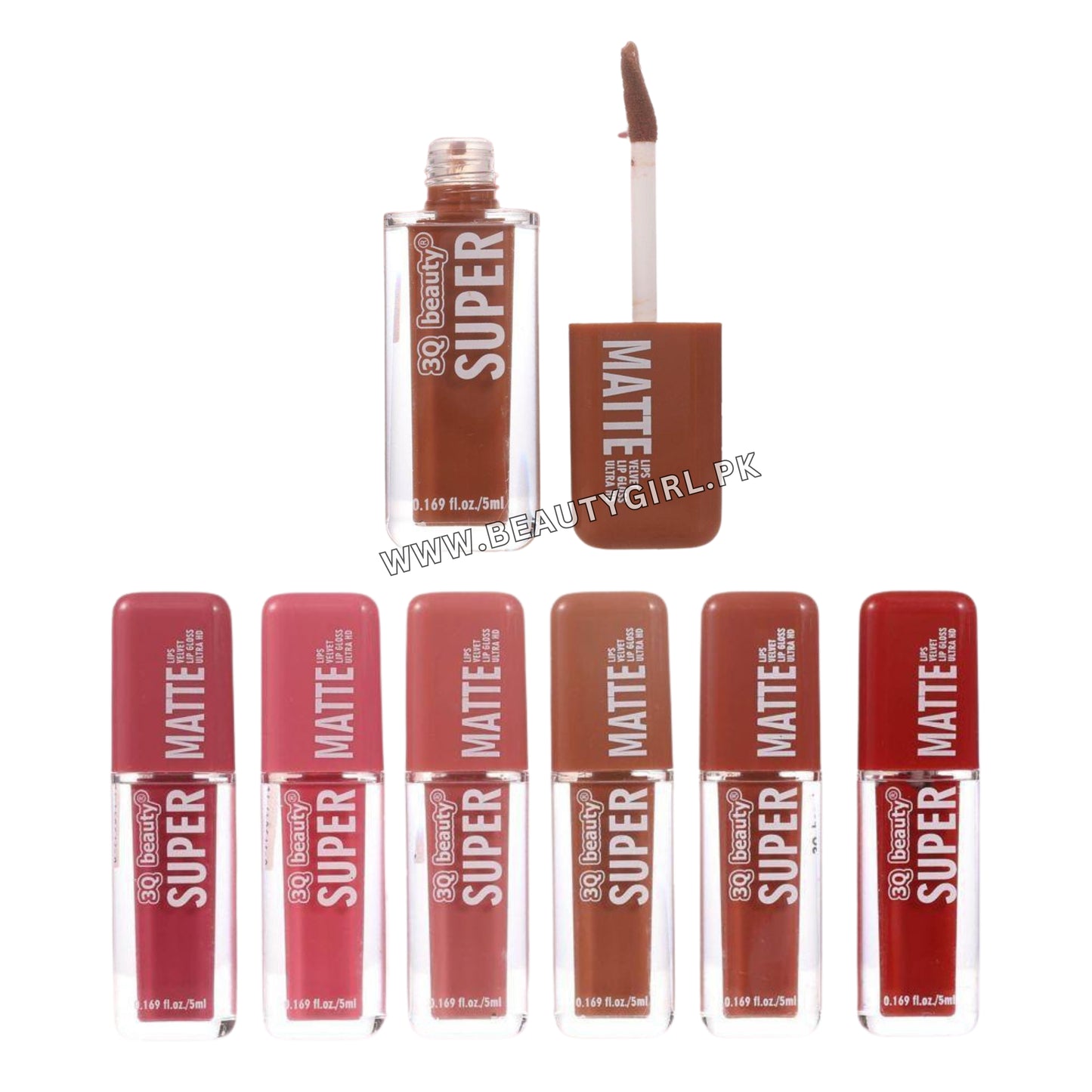 3Q Beauty Matte Lips Velvet Lip Gloss Ultra Hd Super Pigmented Pack of 6