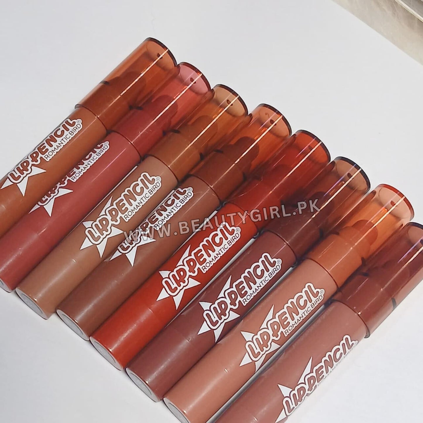 Romantic Bird Nude Lip Crayons  All-Day Lasting Pack of 8