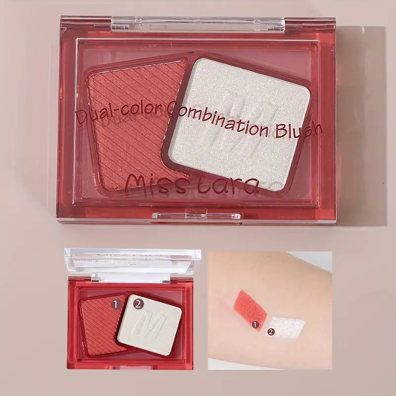 Miss Lara Two Tone Dual Color Combination Blusher Highlighter Palette