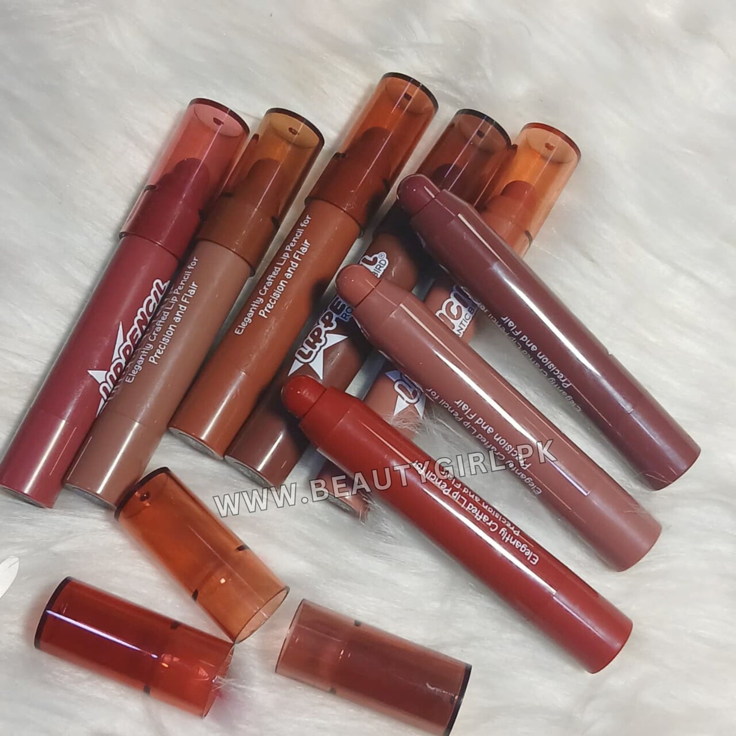 Romantic Bird Nude Lip Crayons  All-Day Lasting Pack of 8