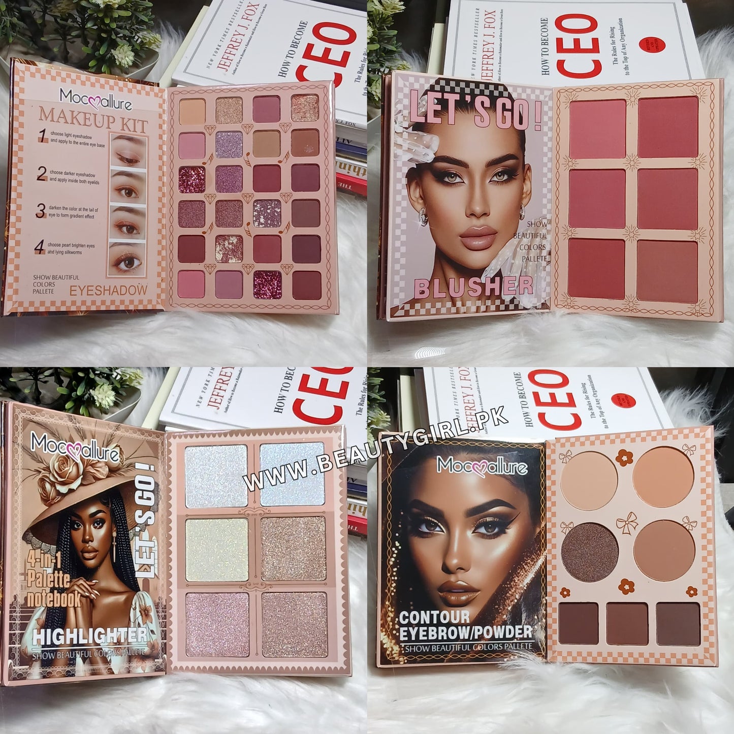 Mocallure 4in1 Complete Face Makeup Kit, Eyes, Blush, Highlight &amp; Contour