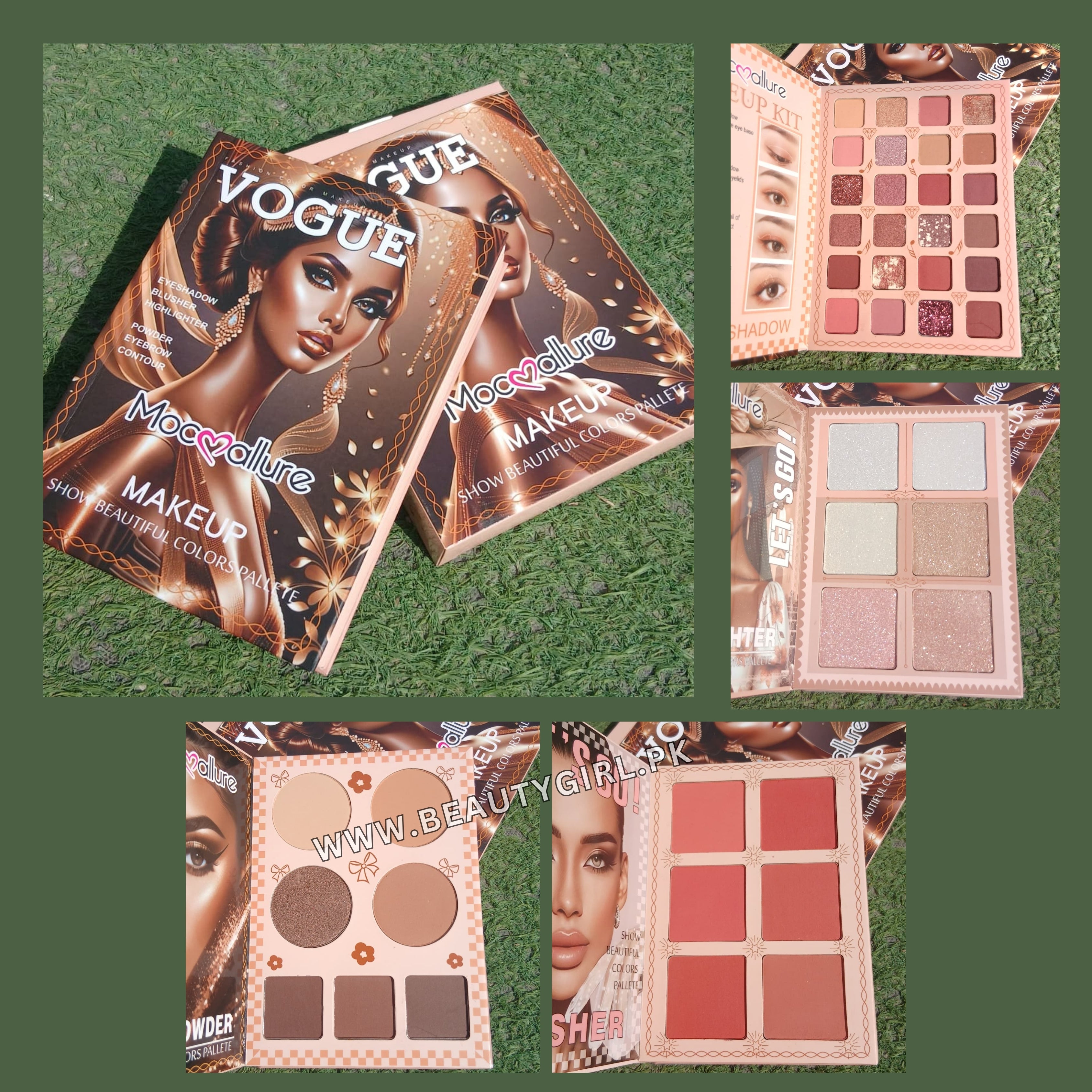 Mocallure 4in1 Complete Face Makeup Kit, Eyes, Blush, Highlight &amp; Contour