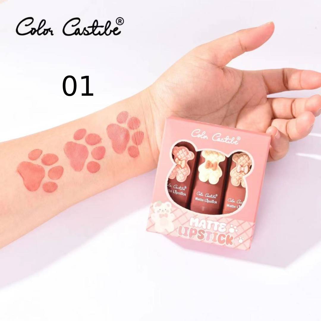 Color Castle Bear Lipstick 3Pcs Set