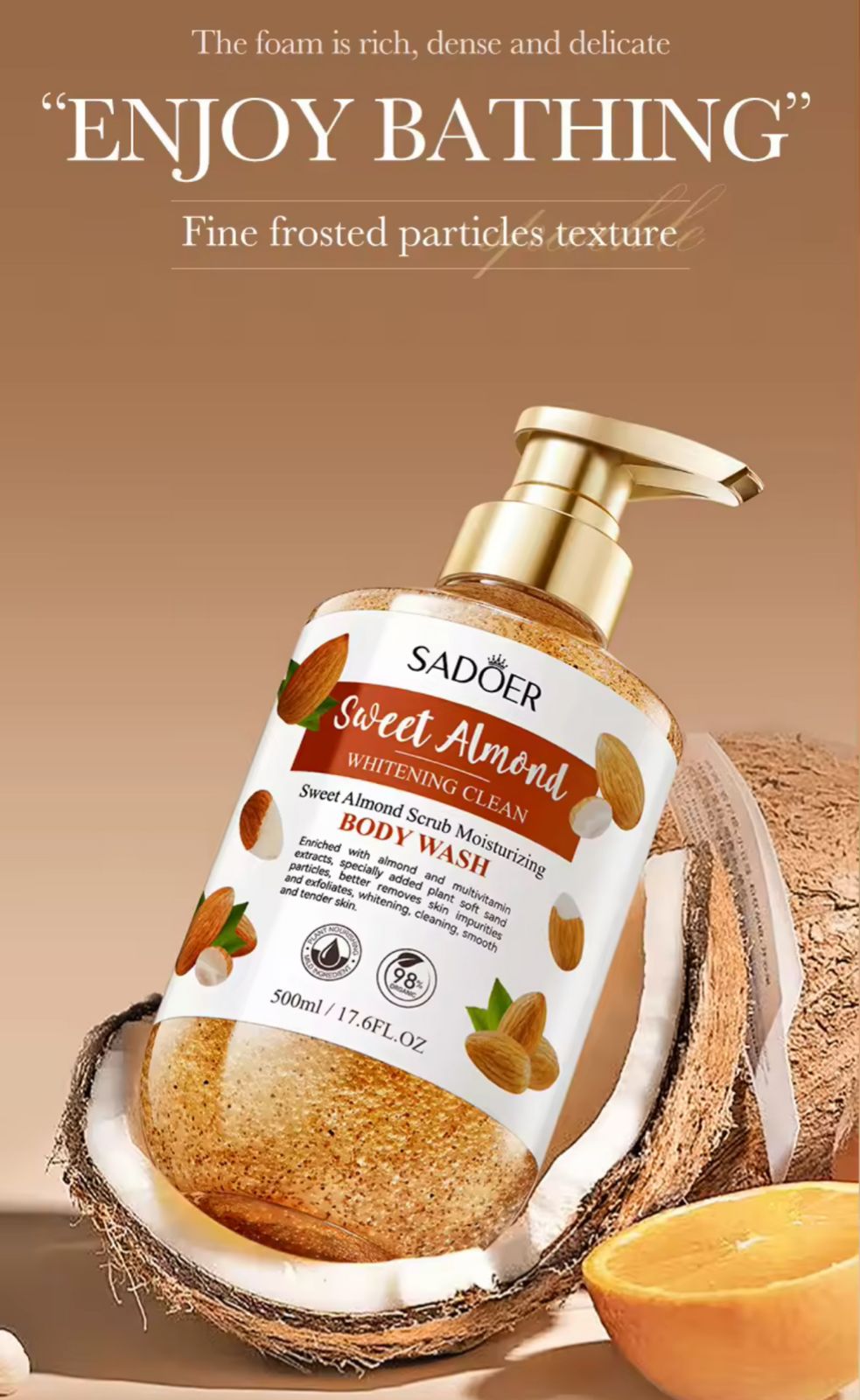 Sadoer Sweet Almond Scrub Moisturising Body Wash