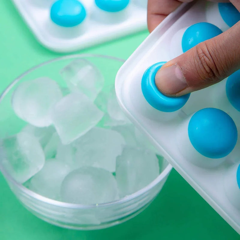 Silicon Pop Up Ice Cube Tray Mold With Lid