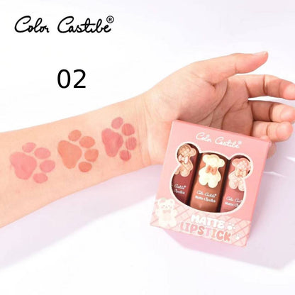 Color Castle Bear Lipstick 3Pcs Set