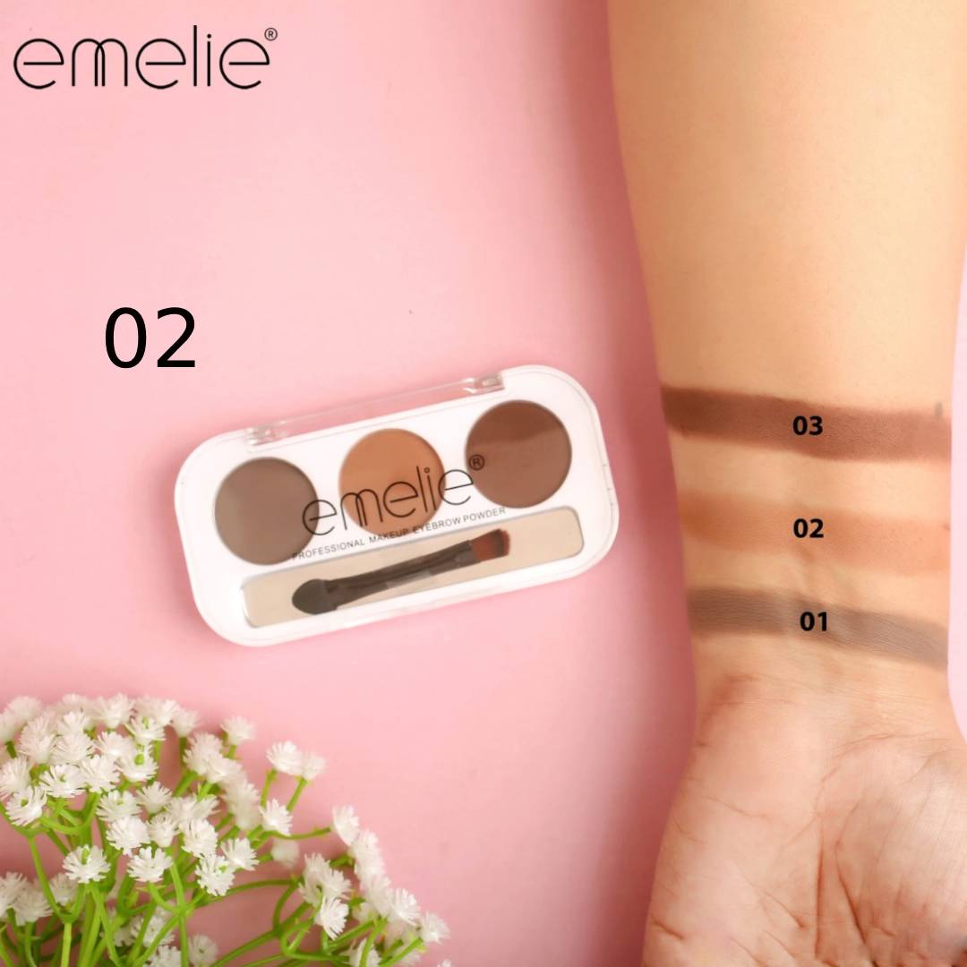 Emelie Professional 3 Color Eyebrow Powder Palette