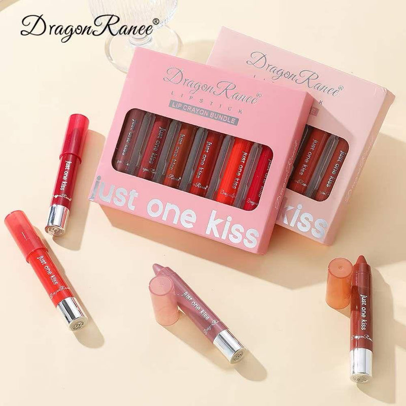 Dragon Ranee Just One Kiss Lipstick Lip Crayon Bundle 6Pcs Set