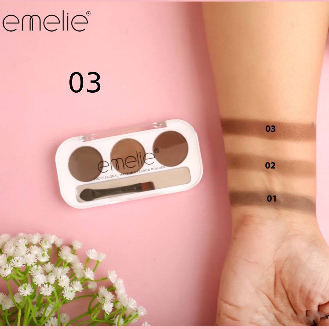 Emelie Professional 3 Color Eyebrow Powder Palette