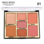 Miss Rose 7 Colors Blush Bright Shimmer Powder Professional Facial Highlight Palette