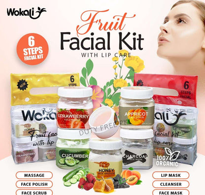 Wokali 5 Steps Fruits Facial Kit With Lip Care