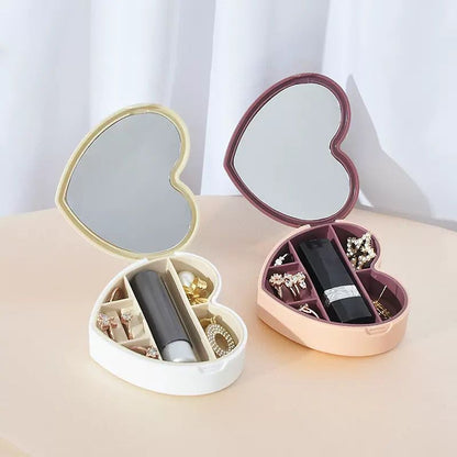 Heart Shape Jewellery &; Multi Purpose Box With Mirror