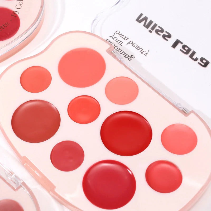Miss Lara Aesthetic Lip & Cheek Cream 10 Colors Palette