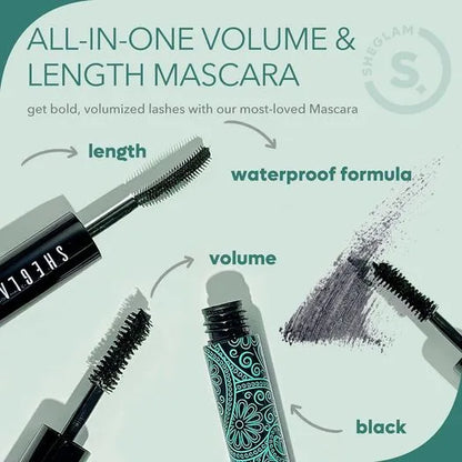 SHEGLAM Dual Lengthening & Volumizing Mascara - Black